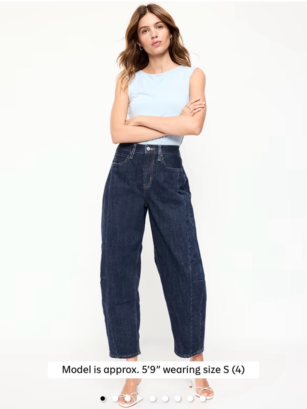NWOT Old Navy Barrel High-Rise Wide-Leg Jeans - Dark Indigo size 2 tall
